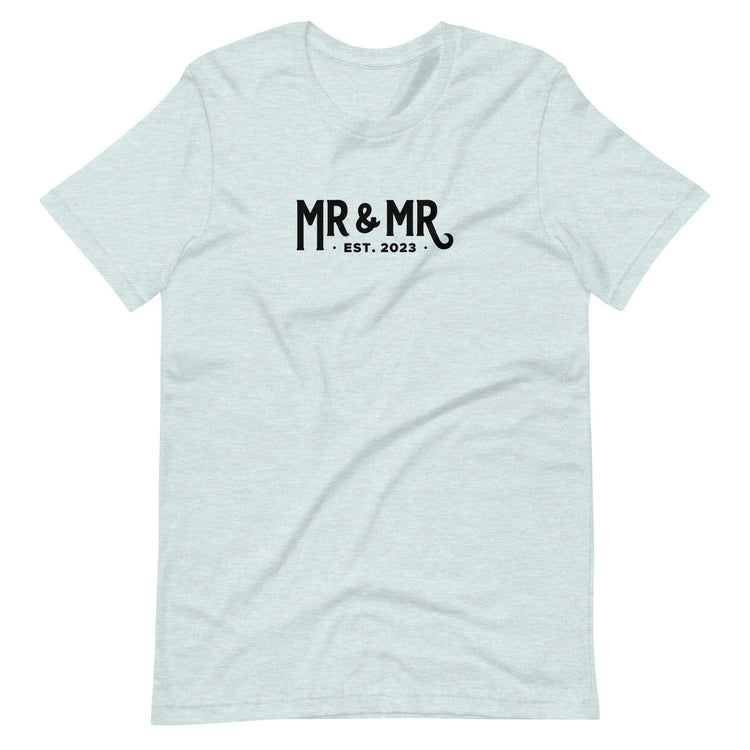 Mr and Mr Established 2023 Unisex t-shirt - Grooms - Engagement Gift for Couple - Anniversary by Oaklynn Lane