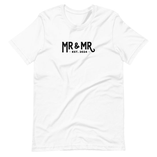 Mr and Mr Established 2024 Unisex t-shirt - Grooms - Engagement Gift for Couple - Anniversary by Oaklynn Lane