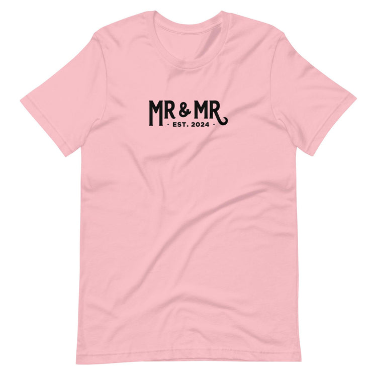 Mr and Mr Established 2024 Unisex t-shirt - Grooms - Engagement Gift for Couple - Anniversary by Oaklynn Lane