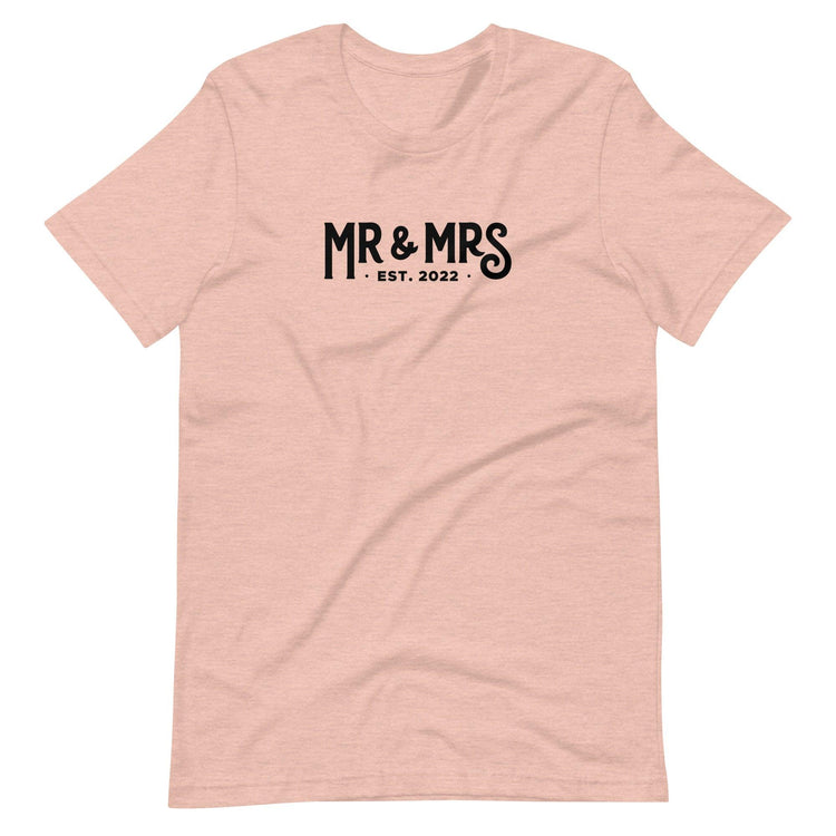 Mr and Mrs Established 2022 Unisex t-shirt - Engagement Gift for Couple by Oaklynn Lane