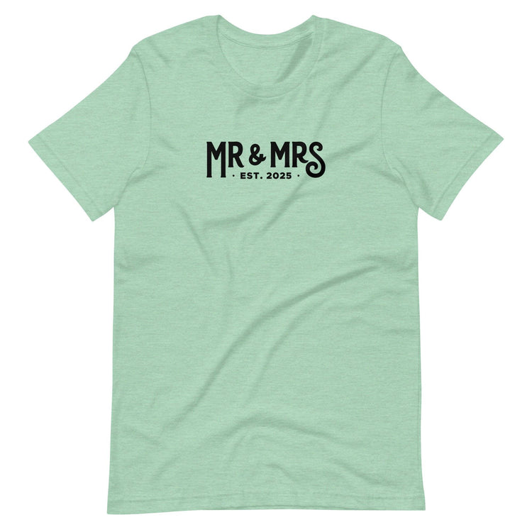 Mr and Mrs Established 2025 Unisex t-shirt - Engagement Gift for Couple - Anniversary by Oaklynn Lane
