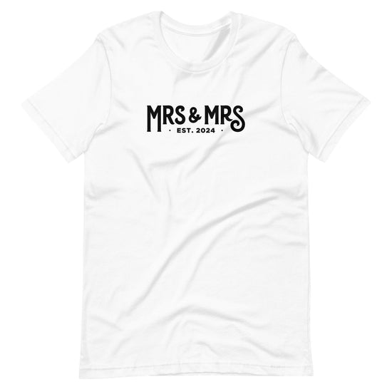 Mrs and Mrs Established 2024 Unisex t-shirt - Engagement Gift for Couple - Anniversary by Oaklynn Lane