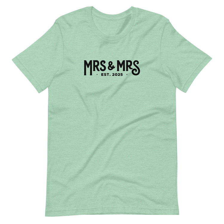 Mrs and Mrs Established 2025 Unisex t-shirt - Engagement Gift for Couple - Anniversary by Oaklynn Lane