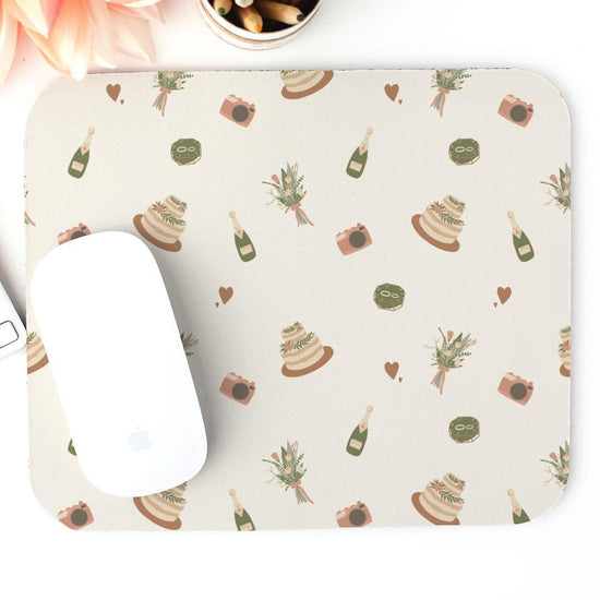 My Favorite Wedding Things Pattern Mouse Pad (Rectangle) - Wedding Venue Event Planner Office Decor by Oaklynn Lane