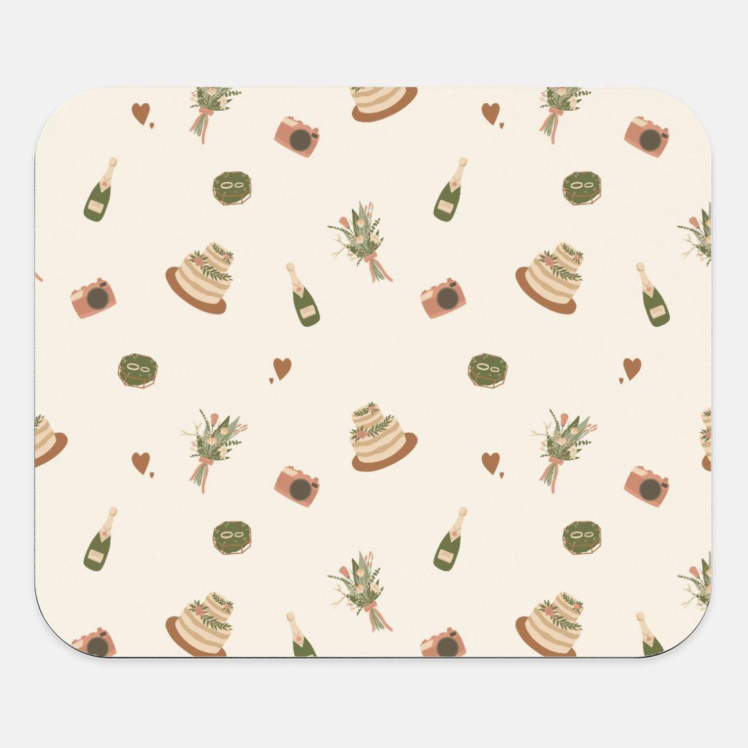 My Favorite Wedding Things Pattern Mouse Pad (Rectangle) - Wedding Venue Event Planner Office Decor by Oaklynn Lane