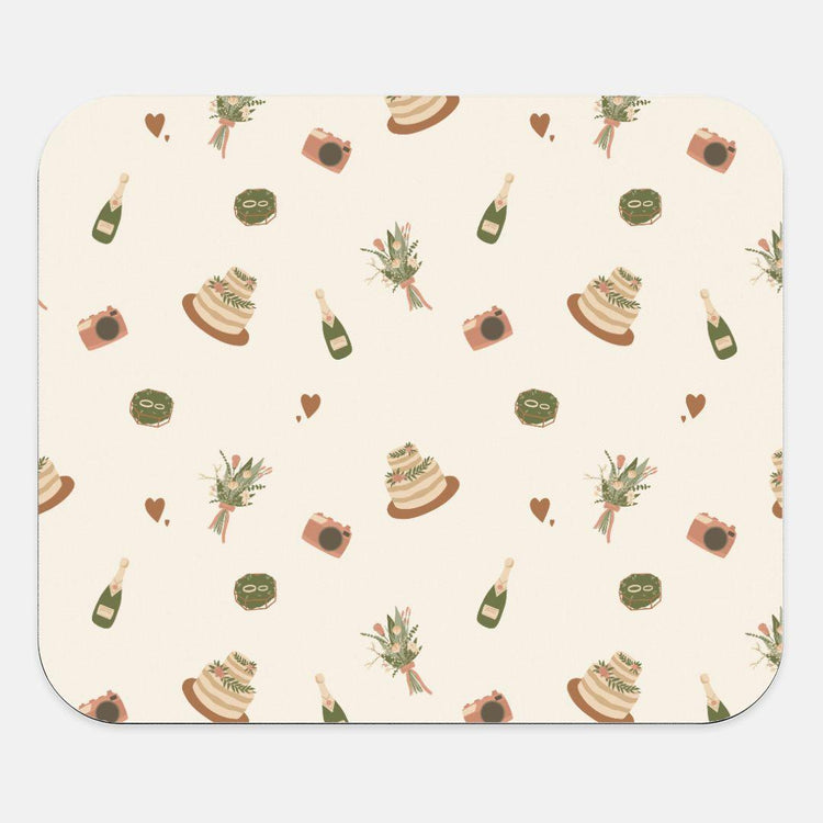 My Favorite Wedding Things Pattern Mouse Pad (Rectangle) - Wedding Venue Event Planner Office Decor by Oaklynn Lane