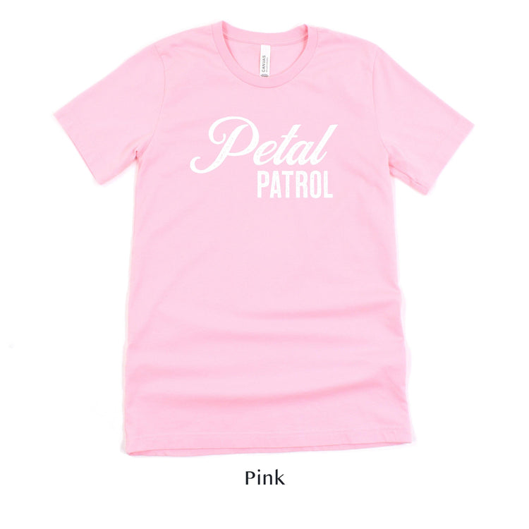 Petal Patrol Adult Flower Girl or Flower Lady Vintage Romance Unisex t-shirt by Oaklynn Lane