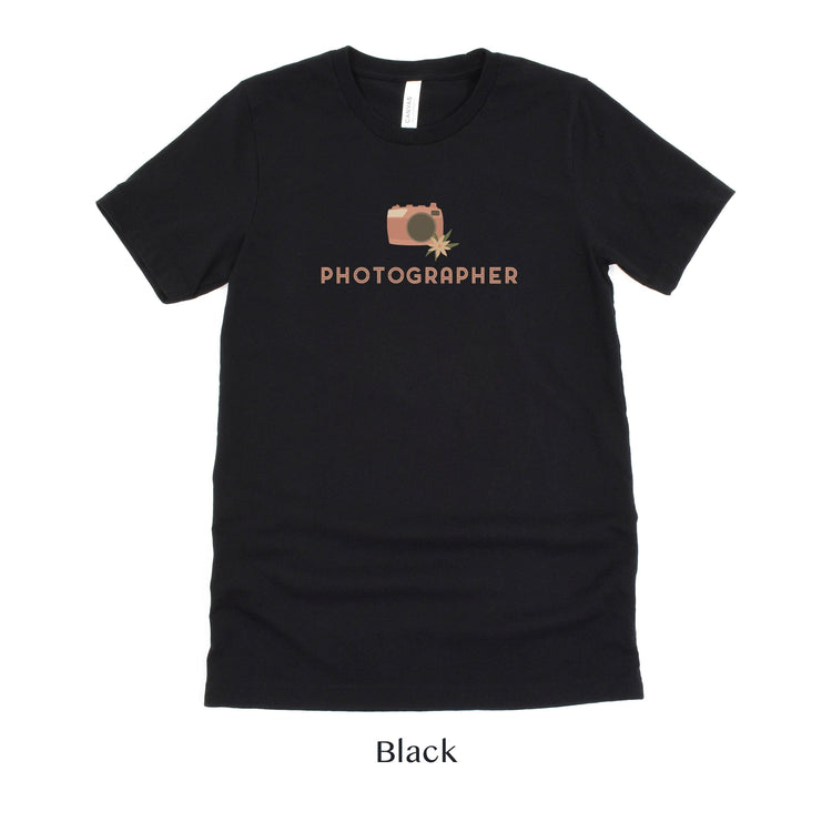 Photographer - Wedding Vendor Professional Thank you Gift - Camera Unisex t-shirt by Oaklynn Lane