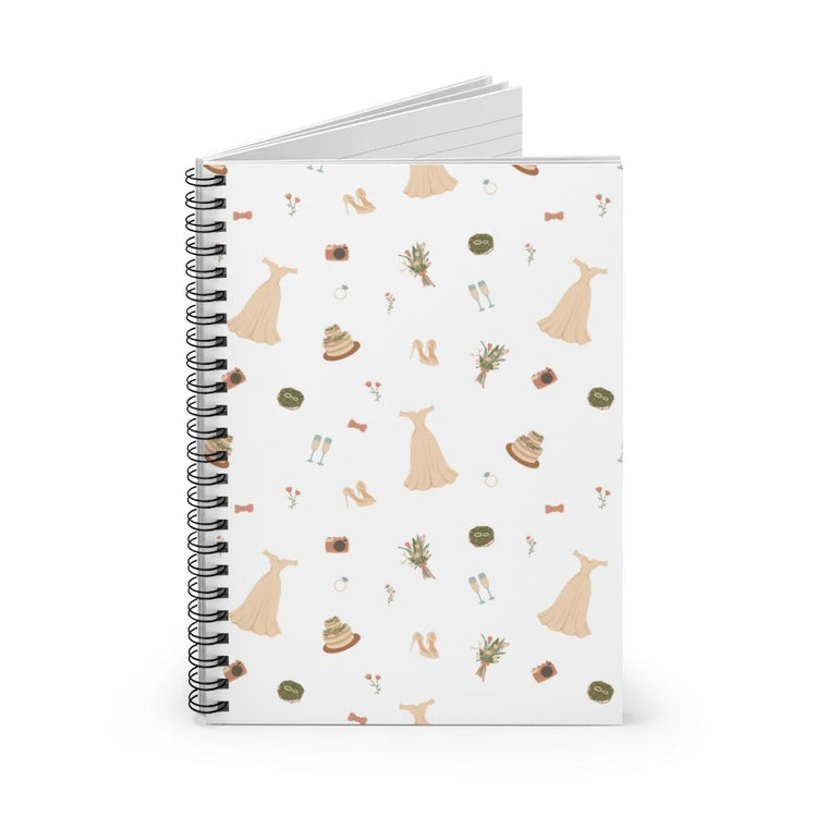 Wedding Icons 5x8 Spiral Notebook - Ruled Line by Oaklynn Lane