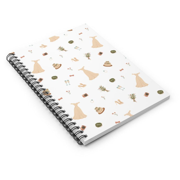 Wedding Icons 5x8 Spiral Notebook - Ruled Line by Oaklynn Lane