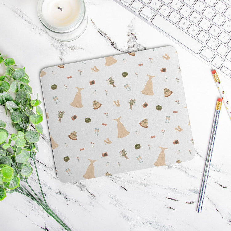Wedding Icons Mouse Pad (Rectangle) - Office Decor by Oaklynn Lane