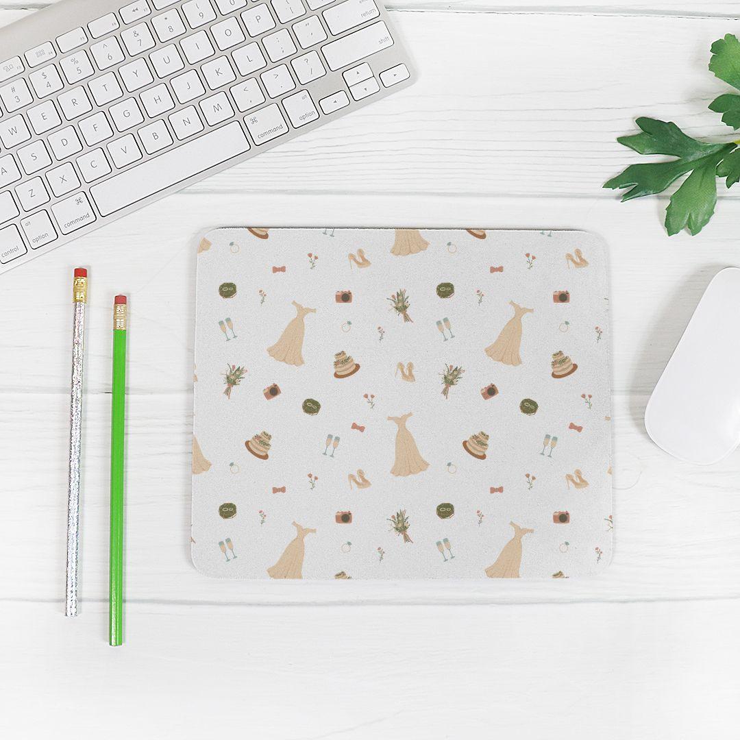 Wedding Icons Mouse Pad (Rectangle) - Office Decor by Oaklynn Lane