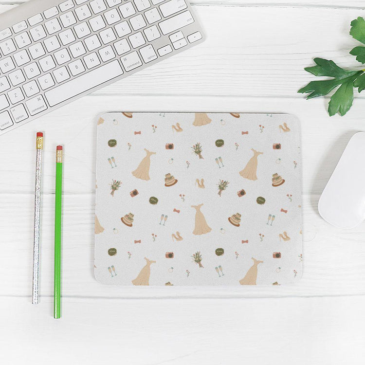 Wedding Icons Mouse Pad (Rectangle) - Office Decor by Oaklynn Lane