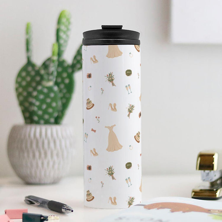 Wedding Icons Thermal Tumbler 16 oz. - Bride To Be Gift by Oaklynn Lane