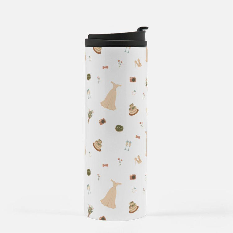 Wedding Icons Thermal Tumbler 16 oz. - Bride To Be Gift by Oaklynn Lane