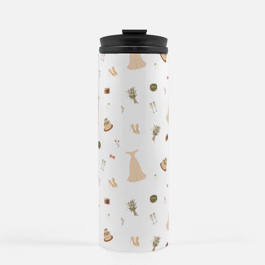 Wedding Icons Thermal Tumbler 16 oz. - Bride To Be Gift by Oaklynn Lane