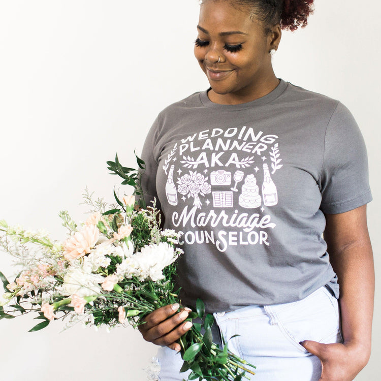 Wedding Planner AKA Marriage Counselor Funny Coordinator Short-sleeve Tshirt by Oaklynn Lane