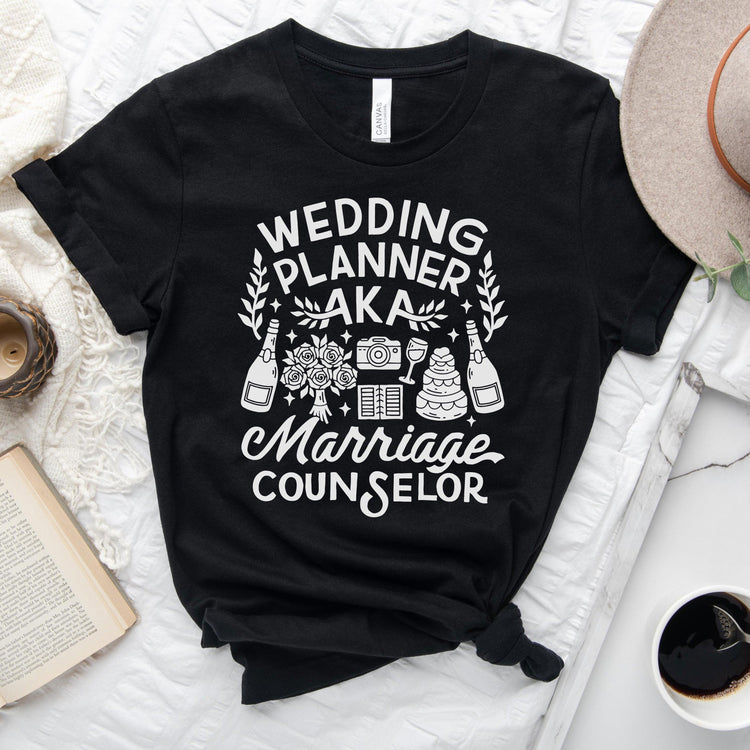 Wedding Planner AKA Marriage Counselor Funny Coordinator Short-sleeve Tshirt by Oaklynn Lane