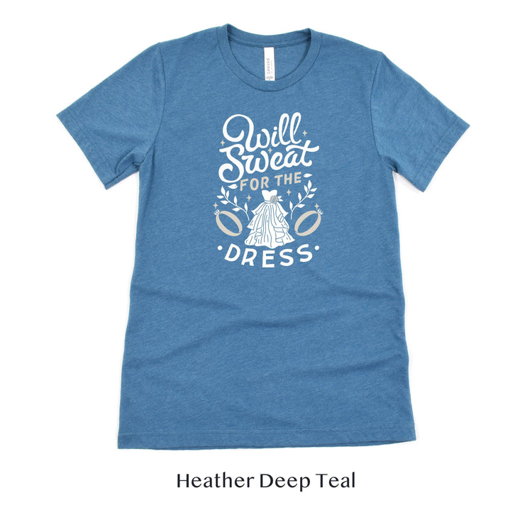 Wedding Workout Short-sleeve Tshirt - Will sweat for the Dress by Oaklynn Lane