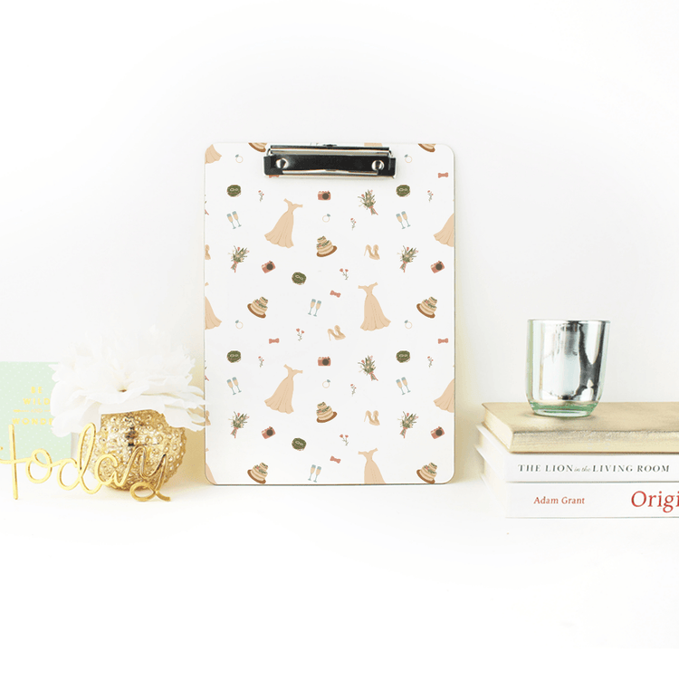 Weddings Icons Pattern Clipboard - Wedding Planner Vendor by Oaklynn Lane
