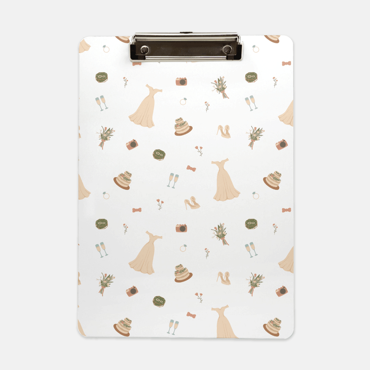 Weddings Icons Pattern Clipboard - Wedding Planner Vendor by Oaklynn Lane