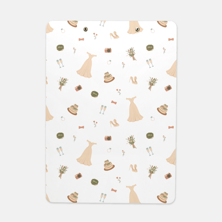 Weddings Icons Pattern Clipboard - Wedding Planner Vendor by Oaklynn Lane