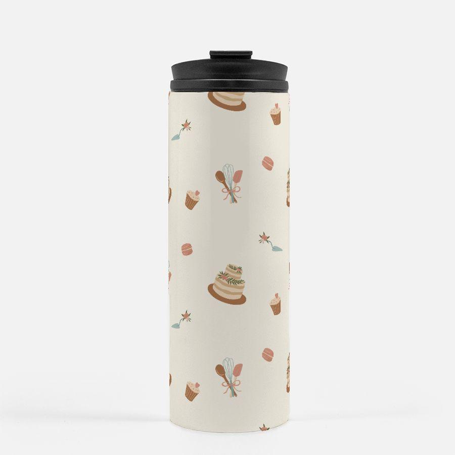 Whisked Away Cake Pattern - Gift for Cake Baker - Cute Bakery Owner Thermal Tumbler 16 oz. by Oaklynn Lane