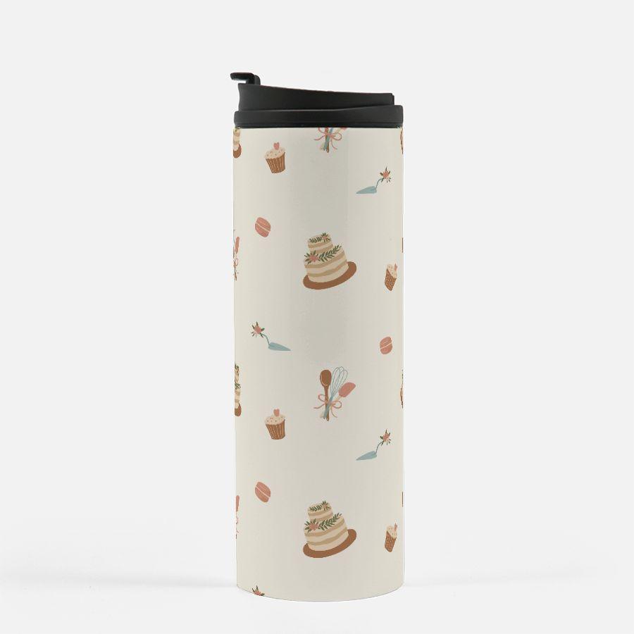 Whisked Away Cake Pattern - Gift for Cake Baker - Cute Bakery Owner Thermal Tumbler 16 oz. by Oaklynn Lane