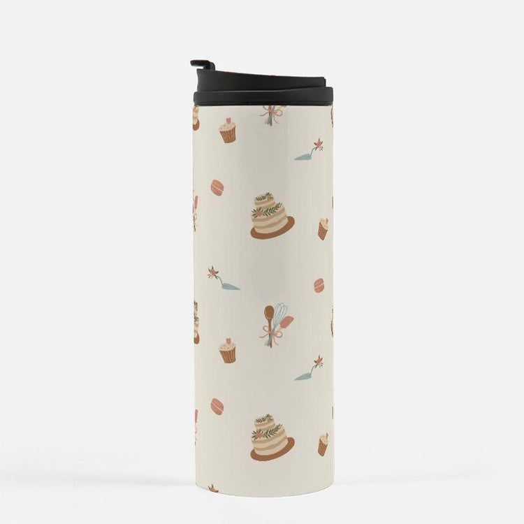 Whisked Away Cake Pattern - Gift for Cake Baker - Cute Bakery Owner Thermal Tumbler 16 oz. by Oaklynn Lane