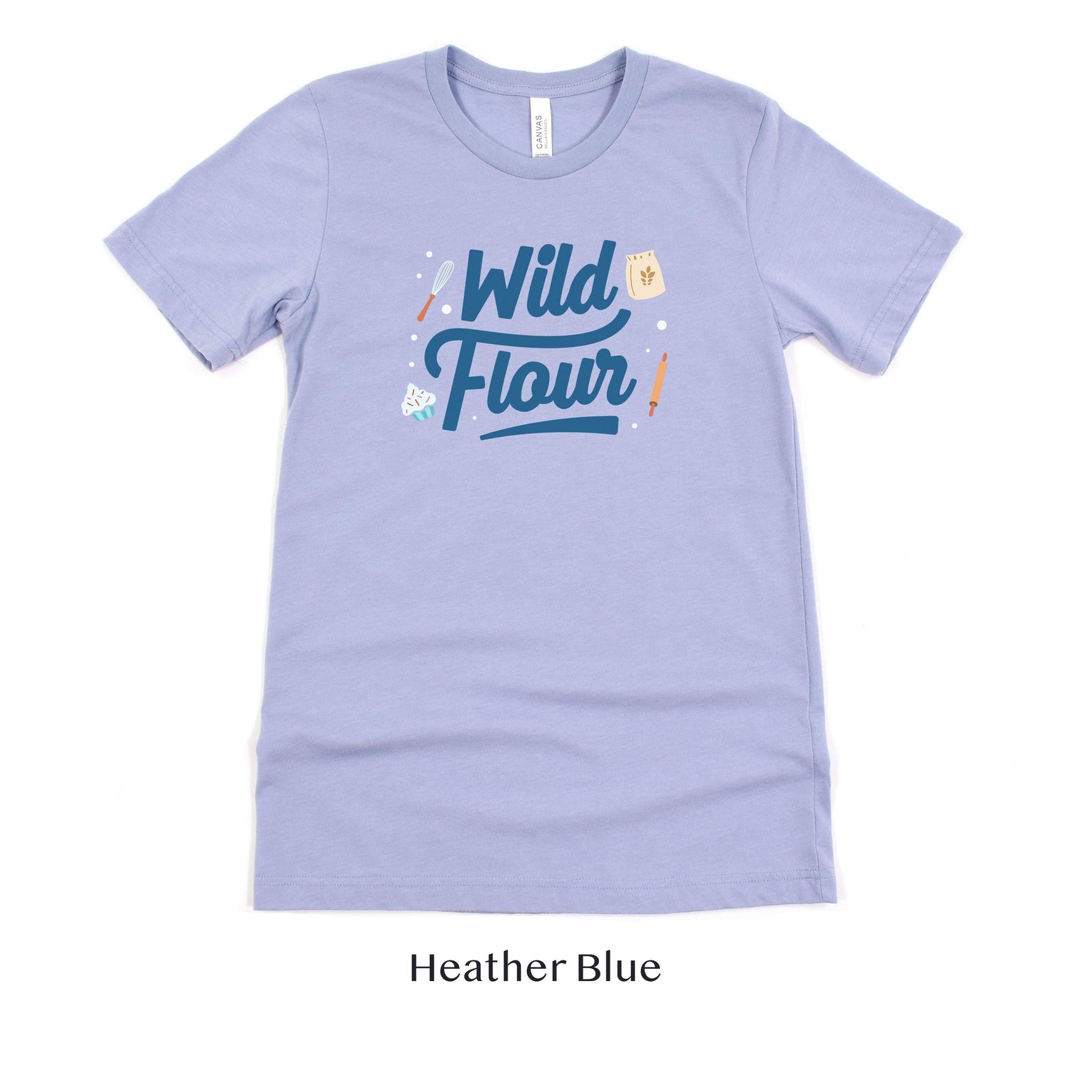 Wild Flour Cute Baker Tshirt - Funny Bakery Shirt - Cupcake - Rolling Pin by Oaklynn Lane