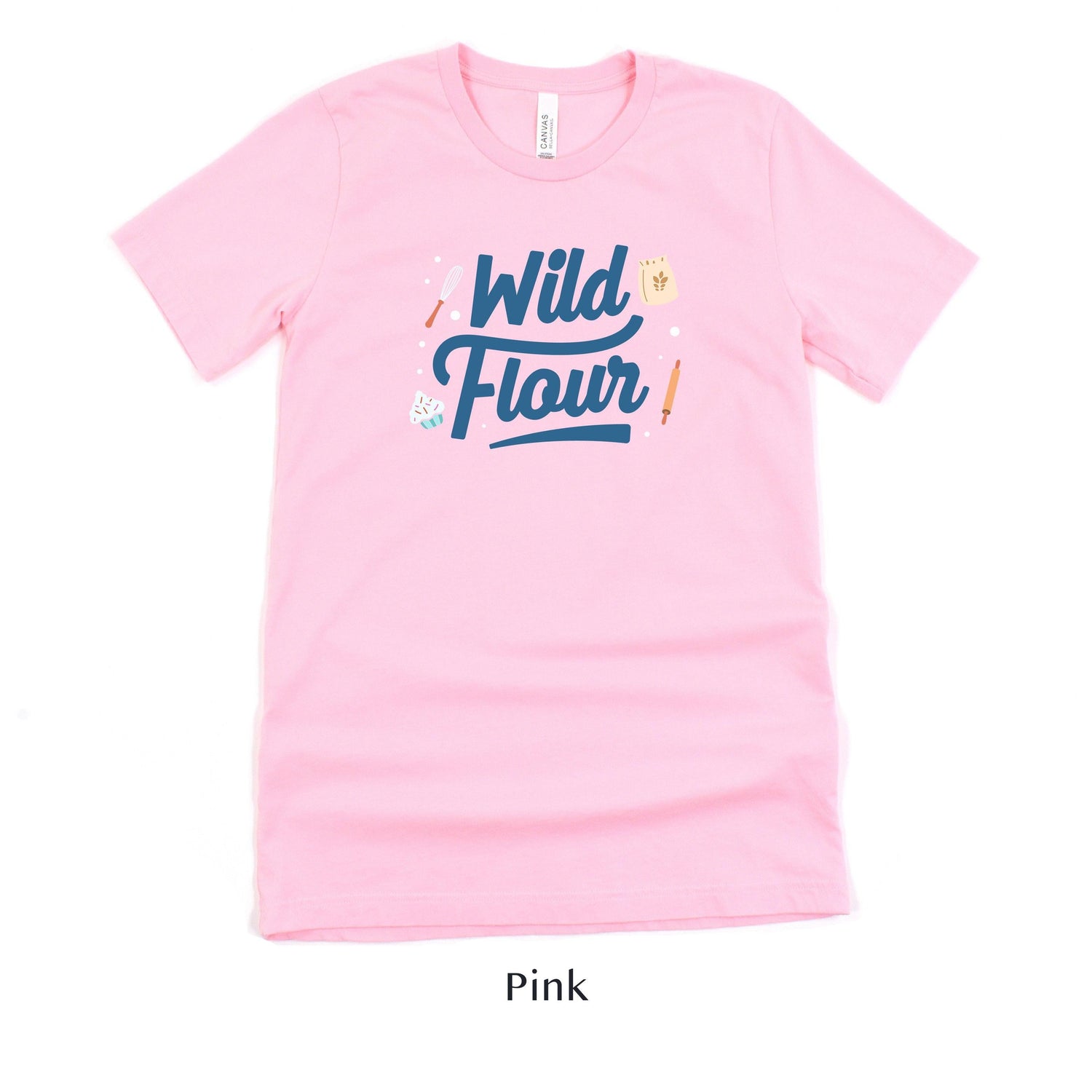 Wild Flour Cute Baker Tshirt - Funny Bakery Shirt - Cupcake - Rolling Pin by Oaklynn Lane