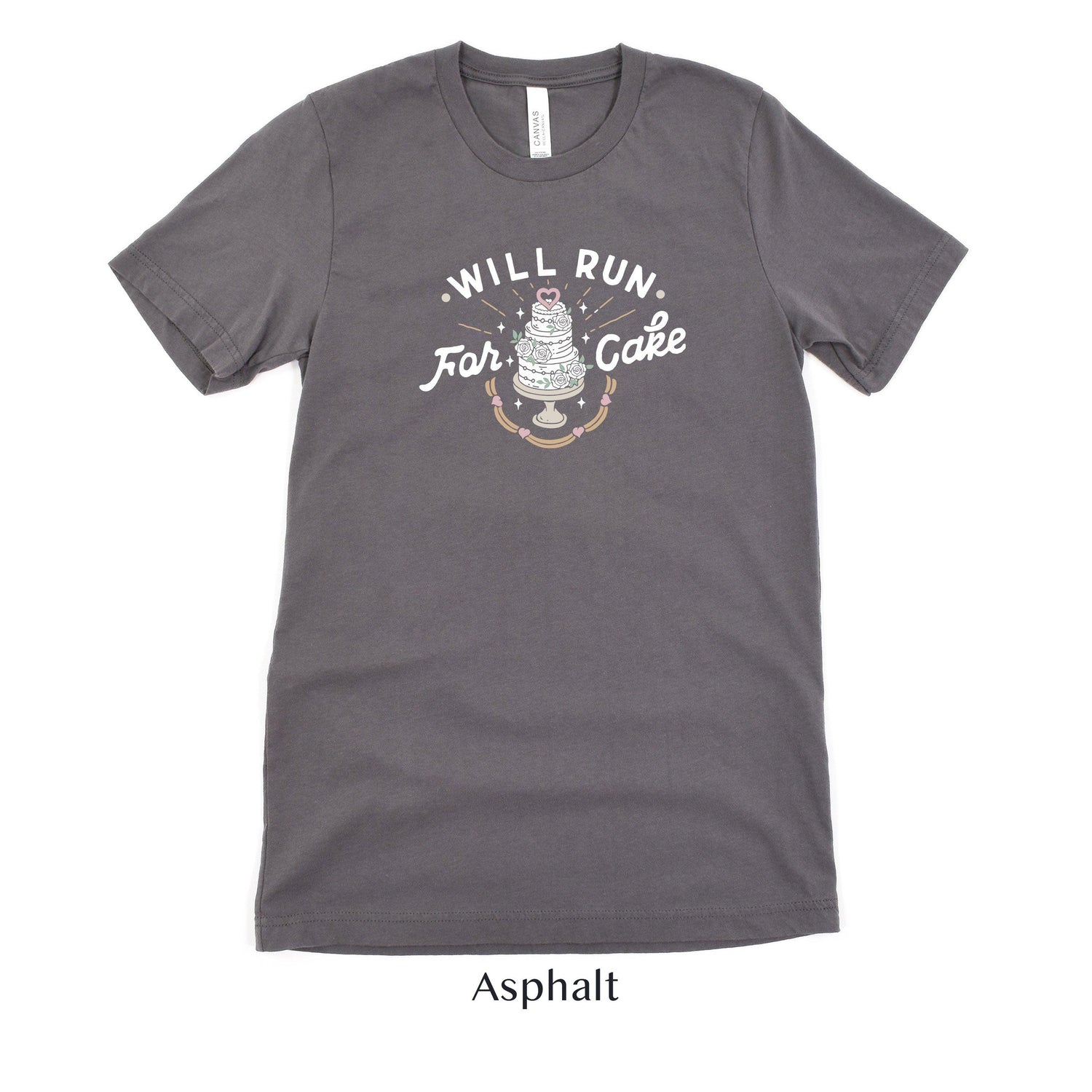 Will Run For Cake - Bride and Groom Workout Shirts - Short-sleeve tshirt by Oaklynn Lane
