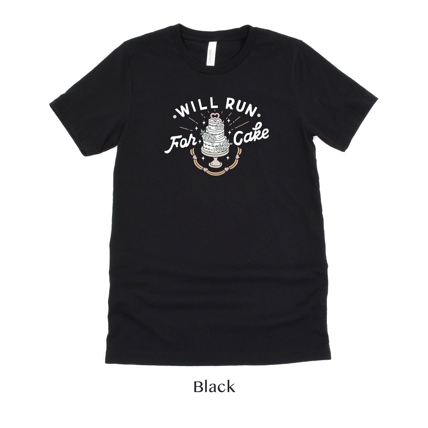 Will Run For Cake - Bride and Groom Workout Shirts - Short-sleeve tshirt by Oaklynn Lane
