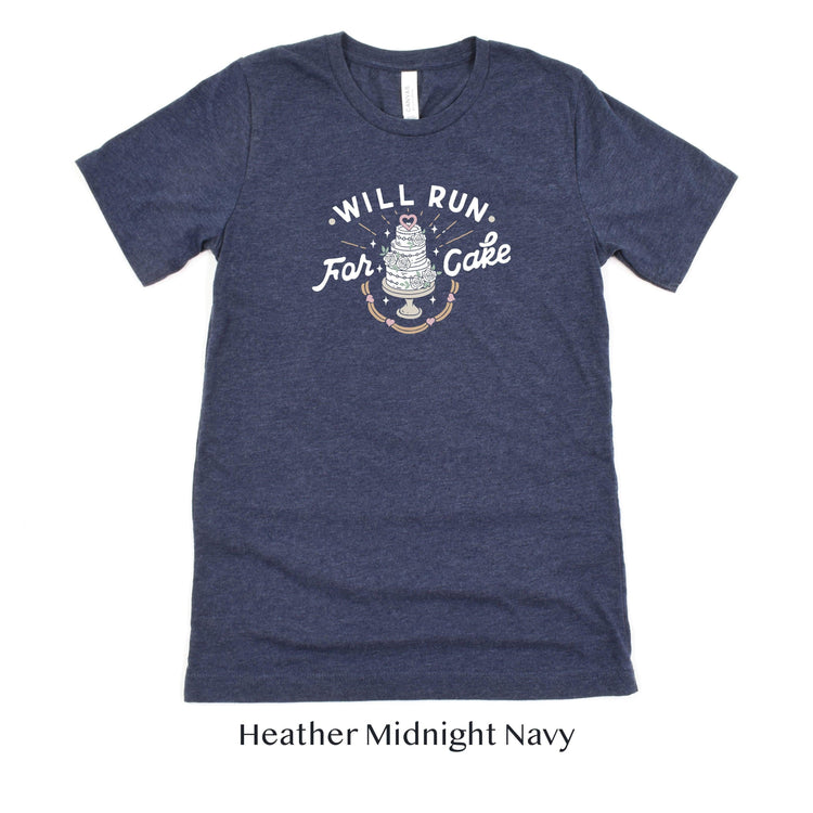 Will Run For Cake - Bride and Groom Workout Shirts - Short-sleeve tshirt by Oaklynn Lane