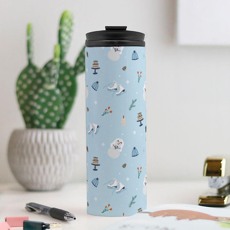 Winter Wedding - Bride and Groom Snowman Thermal Tumbler 16 oz. - Bride to Be Gift - Wedding Vendor by Oaklynn Lane