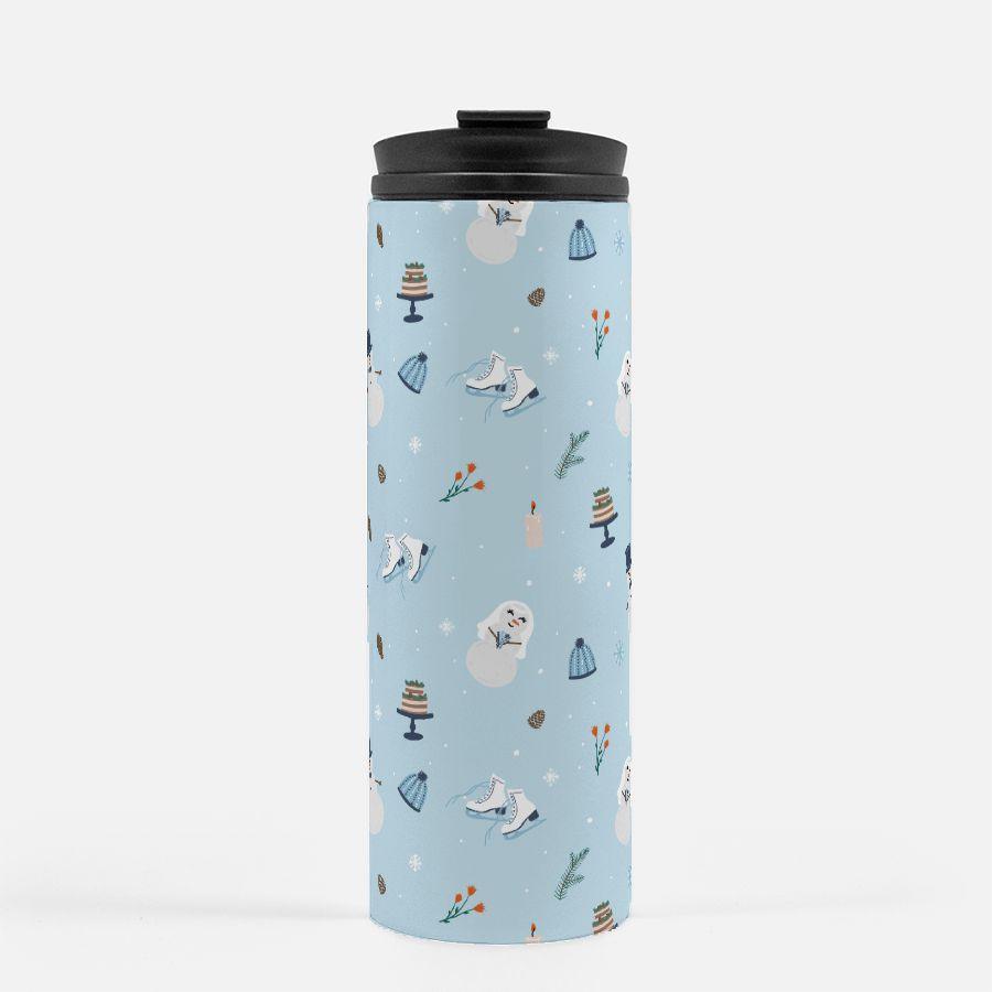 Winter Wedding - Bride and Groom Snowman Thermal Tumbler 16 oz. - Bride to Be Gift - Wedding Vendor by Oaklynn Lane