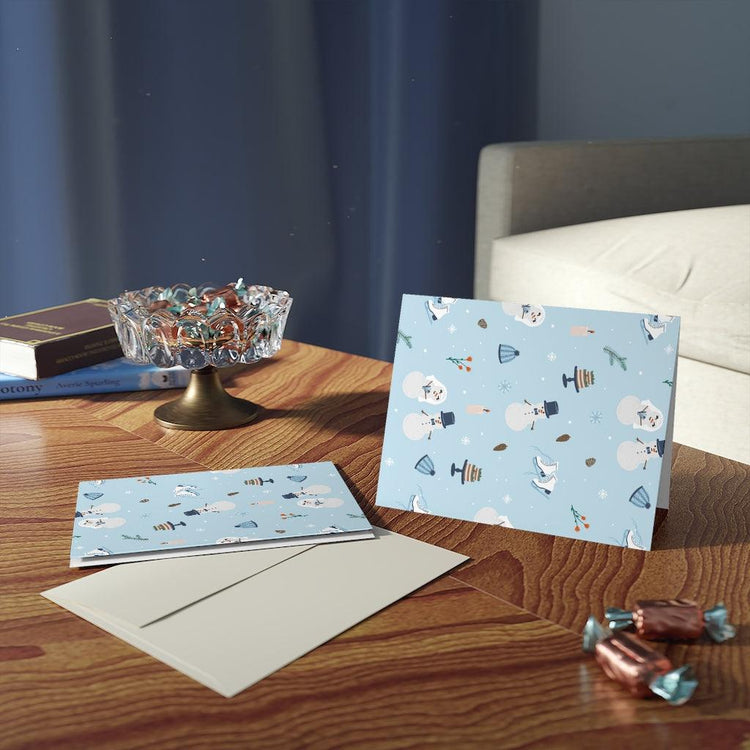 Winter Wonderland Snowman Bride and Groom Wedding Thank You, Congratulations and Greeting Note cards (8, 16, or 24 pcs) by Oaklynn Lane
