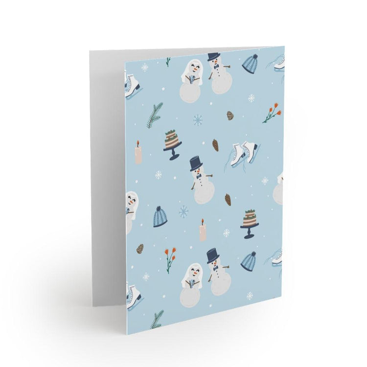 Winter Wonderland Snowman Bride and Groom Wedding Thank You, Congratulations and Greeting Note cards (8, 16, or 24 pcs) by Oaklynn Lane