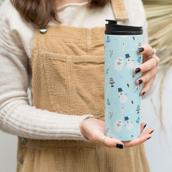 Winter Wedding - Bride and Groom Snowman Thermal Tumbler 16 oz. - Bride to Be Gift - Wedding Vendor