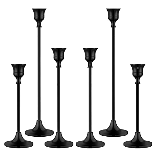 BEZURA Candlestick Holders,Taper Metal Candle Holder for Candlesticks Black Candelabra Candle Holder Easter Vintage Candle Stick Candle Holder for Fireplace Party Dining Home