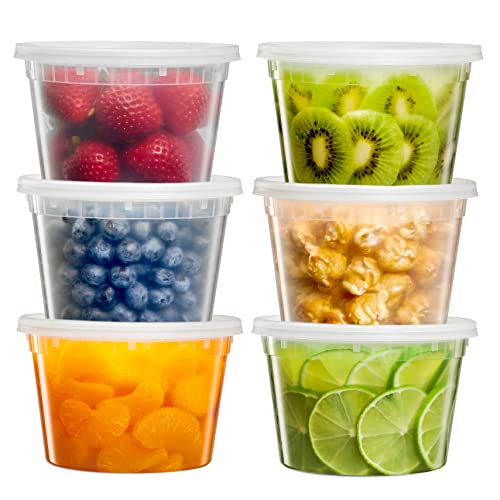 Zeml [24 Sets] 16 oz. Deli Food Storage Freezer Containers With Leak-proof Lids