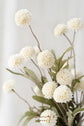 Ling's Moment Pompon Mum Artificial Flower, 5pcs Faux Silk Mini Chrysanth with Stems, Bulk Fake Wedding Filler Flowers for DIY Bouquet Centerpieces Arrangements Shower Decorations, White