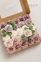 Ling's Moment Artificial Flowers Dusty Rose & Mauve Ombre Colors Foam 25 Pcs Rose 5 Tones for DIY Wedding Bouquets Centerpieces Arrangments Decorations