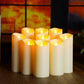 kakoya Flickering Flameless Candles, Battery Operated Acrylic LED Pillar Candles with Remote Control and Timer,Set of 9 (Ivory)