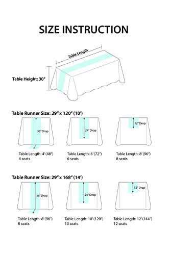 Ling's moment 6-Pack 10ft Sheer Table Runner Chiffon-Like Table Decor for Wedding Rustic Boho Shower Party(Campsite Green, Set of 6)