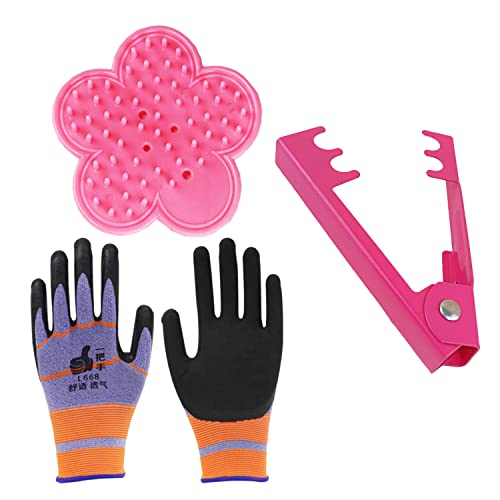 QIUKUI 3 Pcs Flower Rose Stripper Thorn Leaf Remover Tool Garden Tool Sets Leaf Stripping Tool Garden Glove