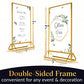 SUPER STAR QUALITY Clear Acrylic 2 Sided Frames with Gold Borders and Vertical Stand | Ideal for Wedding Table Number Holder, Double Sided Sign, Clear Photos, Menu Holders