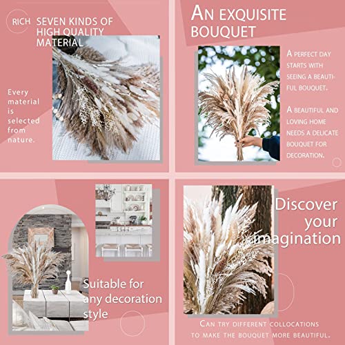 Natural Dried Pampas Grass Bouquet 86PCS + 10PCS Grass ,Boho Home Deco –  Oaklynn Lane