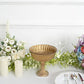 Efavormart 7" Gold Glass Roman Style Wedding Compote Floral Bowl Centerpiece, Antique Flower Table Pedestal Vase