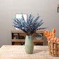 FuleHouzz 5 Pcs Soft Touch Artificial Eucalyptus Leaves Spray Fake Silver Dollar Greenery Stems for Home Wedding Floral Arrangement, Blue